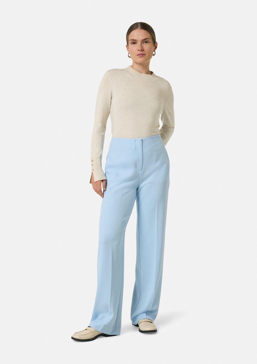 comma - female - Marlene-broek van viscosemix met structuurpatroon