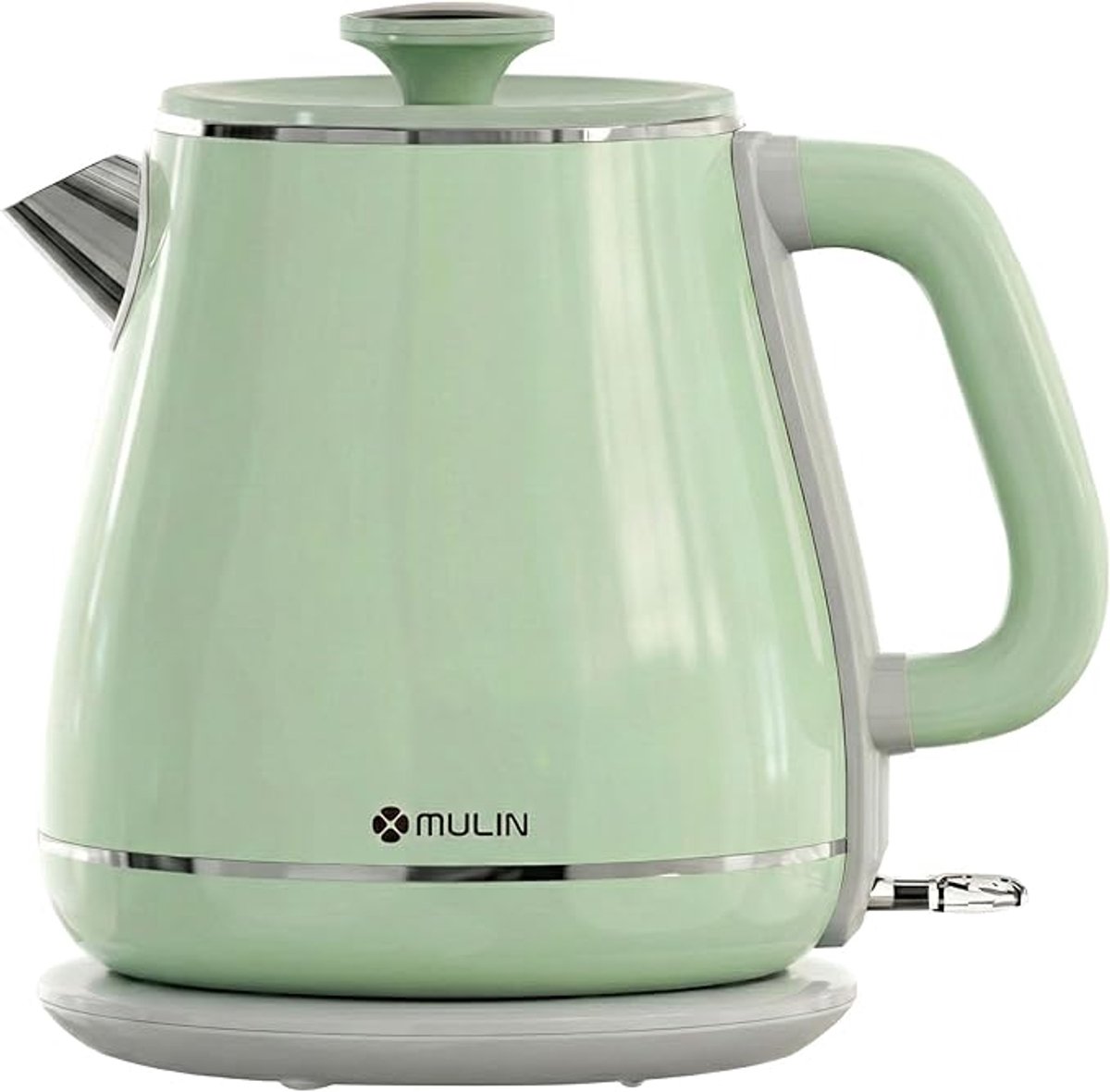 Vintage Waterkoker 1,8L – 2200W Snelle Kookfunctie – Dubbelwandig RVS – Automatische Uitschakeling – 360° Draaivoet – Retro Design