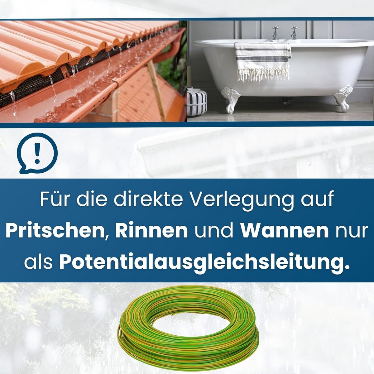 10 Meter Elektrische Installatiekabel 1,5 mm² Flexibel Koper Installatiedraad Groen-Geel