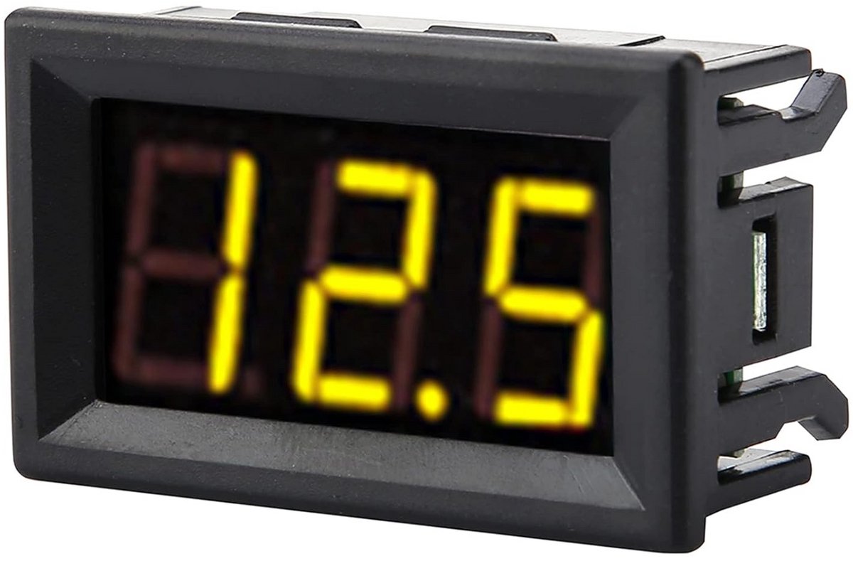 Digitale Voltmeter DC 0-100V Spanningsmeter met Geel LED Display voor Auto en Motorfiets
