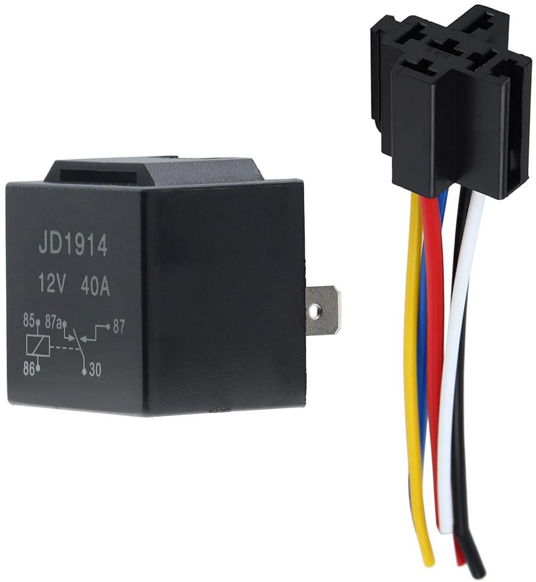 12V 40A 4-pins Relais Schakelaar met Draden voor Auto en Motor