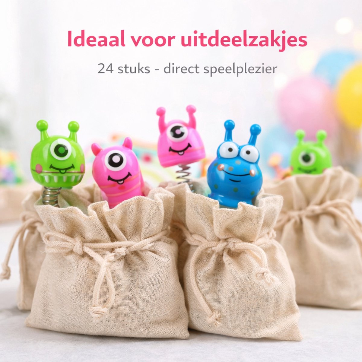 Isa's Friends® - Uitdeelcadeaus Bouncing Monsters - 24 stuks - Traktatie — afbeelding 4