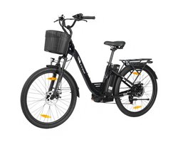 TTGO C2 PRO Elektrische Fiets - 250W Motor - 36V18Ah Accu - 26x1.95" Banden - Max Snelheid 25km/u - Max Bereik 80-120km - Shimano 7 Versnellingen - Zwart
