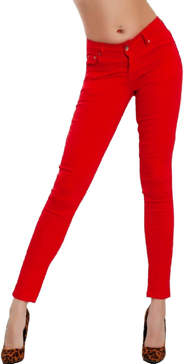 Dames Jeans Skinny Slim Stretch Push Up Broek met Hartvormige Rugnaad