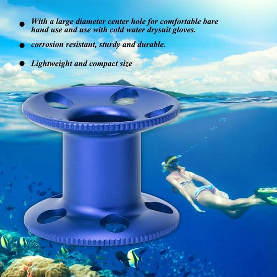 Duikspoel Vingerhaspel voor Freediving en Snorkelen - Aluminium Lijnspoel — afbeelding 2