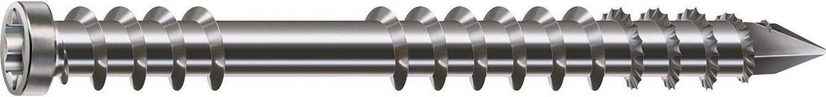Terrasschroeven RVS A2 met Cilinderkop en T-STAR Plus Aandrijving (5x60mm, 400 Stuks)