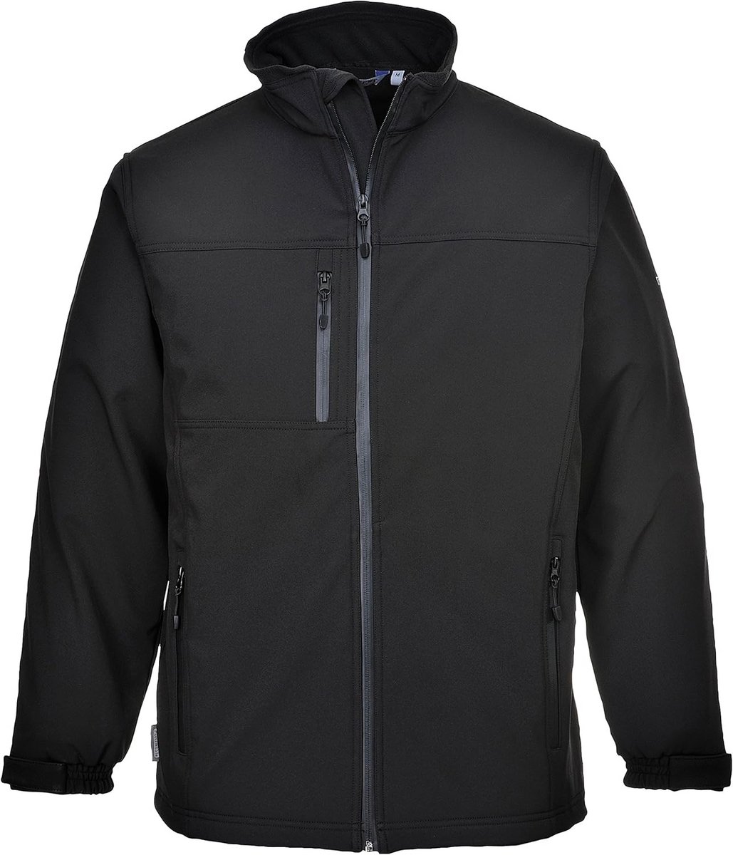 Softshell Werkjas Ademend en Waterafstotend Zwart Wielformaat