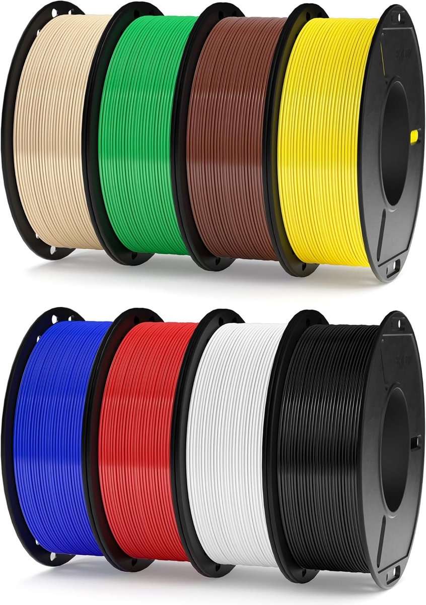 3D Printer Filament PETG 1.75mm Set Meerdere Kleuren (8 Stuks)