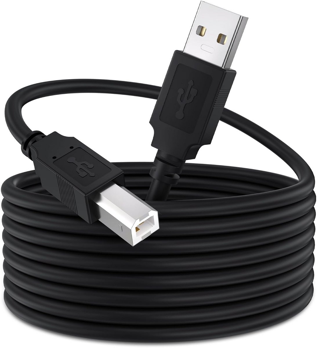 USB 2.0 Printerkabel 10 Meter A naar B Zwart voor Scanner, PC en Laptop