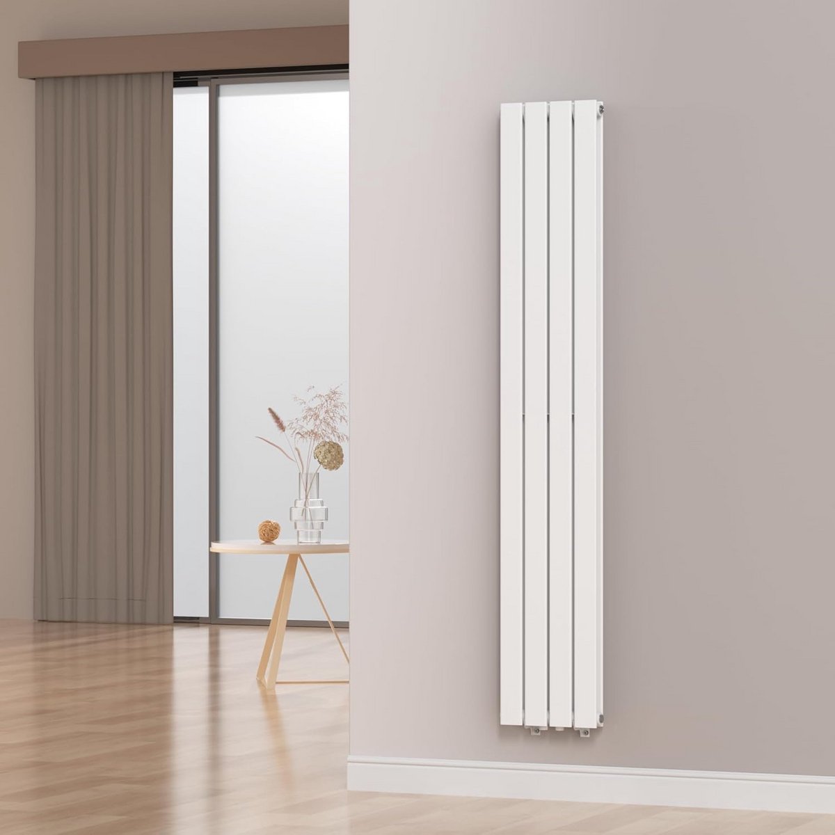 Design Radiator Wit 180x30cm - Platte Dubbellaags Paneel voor Badkamer of Woonkamer