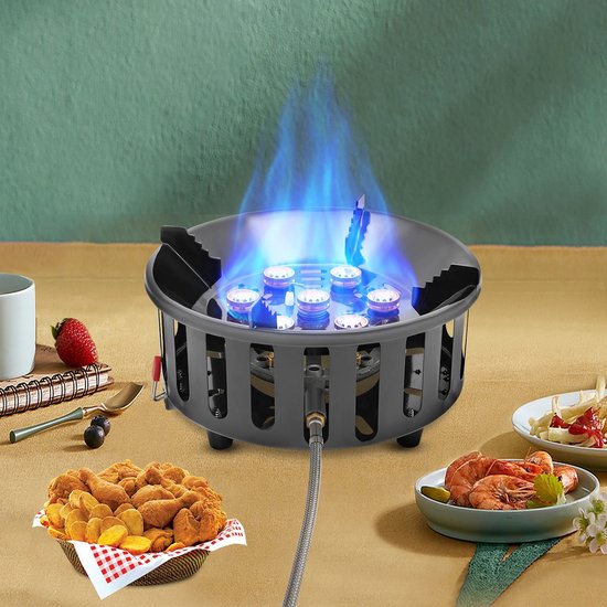 MakkelijkMooi Wok Kookstel Buiten - Gasbrander Camping - Wok Brander - Gasstel met 7 branders - Winddicht - Elektronische Ontsteking van Merkloos — afbeelding 5