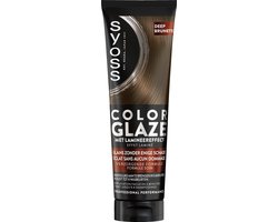 Syoss Color Glaze Deep Brunette - Haargloss Toner - Donkerbruin - Haarglans en Kleur Opfrissen - Tot 8 Wasbeurten - Lamineringseffect - Met Keratine - Voor Lichtbruin tot Donkerbruin Haar - 130ml