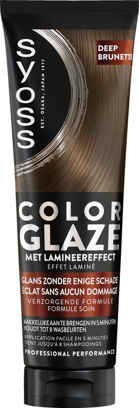 Tube SYOSS Color Glaze Deep Brunette met lamineringseffect. Kleur glans zonder schade, gemakkelijke applicatie in 5 minuten.