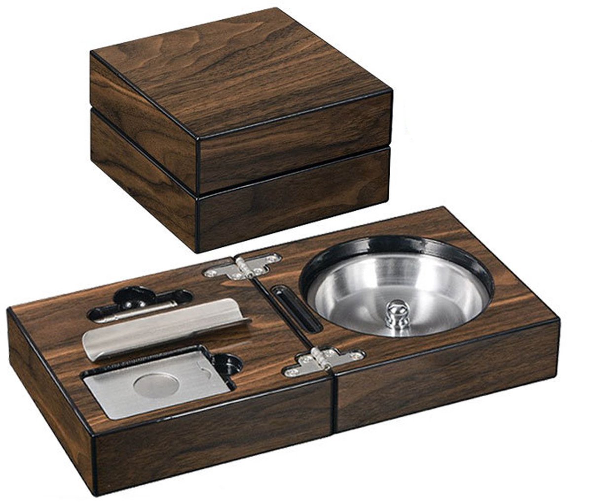 NAXSIR Sigarenasbak - Asbak met Deksel voor Binnen en Buiten - 4-In-1 - Opvouwbaar - Met Snijfunctie - luxe set