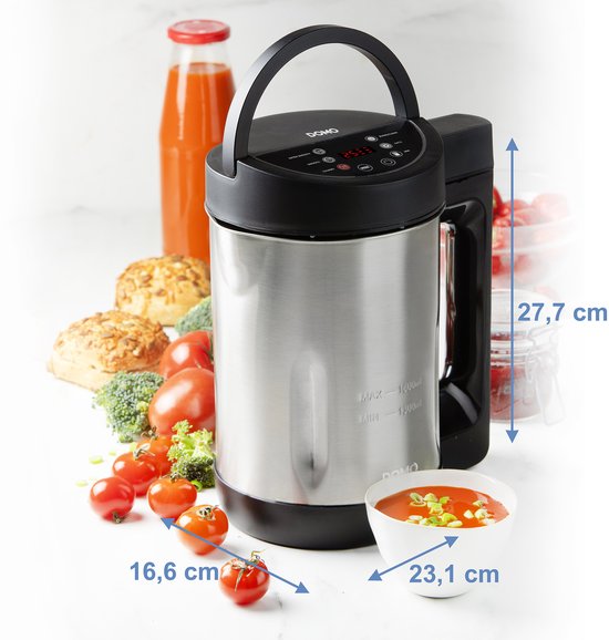 DOMO DO1144BL Soepmaker Domo - 1,6L - 6 Programma's - Blender - RVS - Inox/Zwart van Domo — afbeelding 5