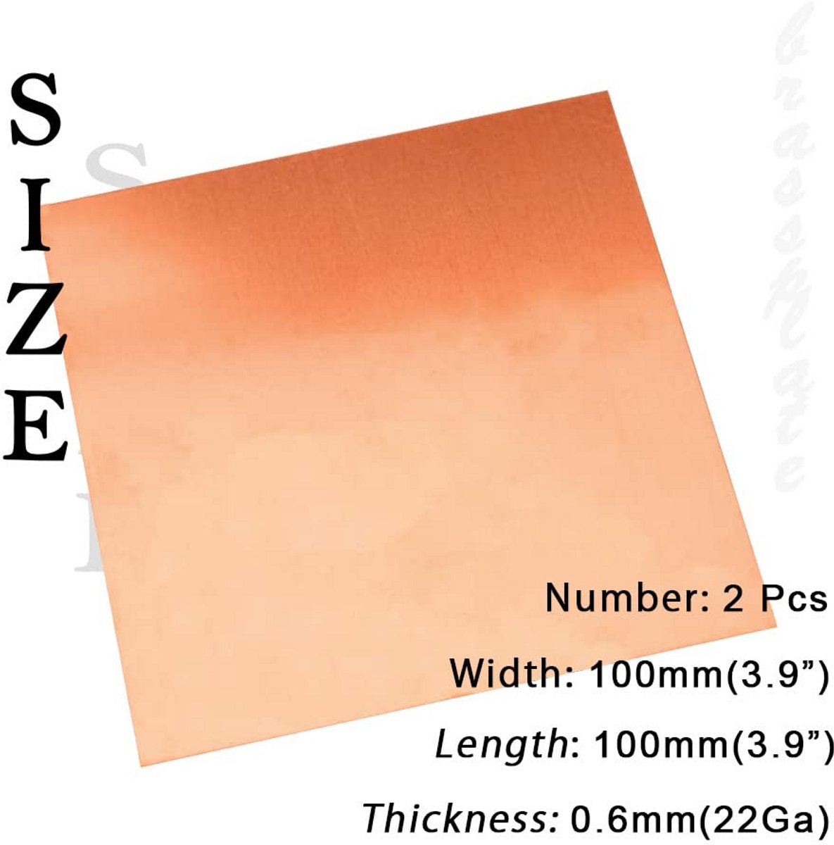 Zuivere Koperen Platen 22 Gauge 4x4 Inch Set van 2 voor Sieraden en Ambachten