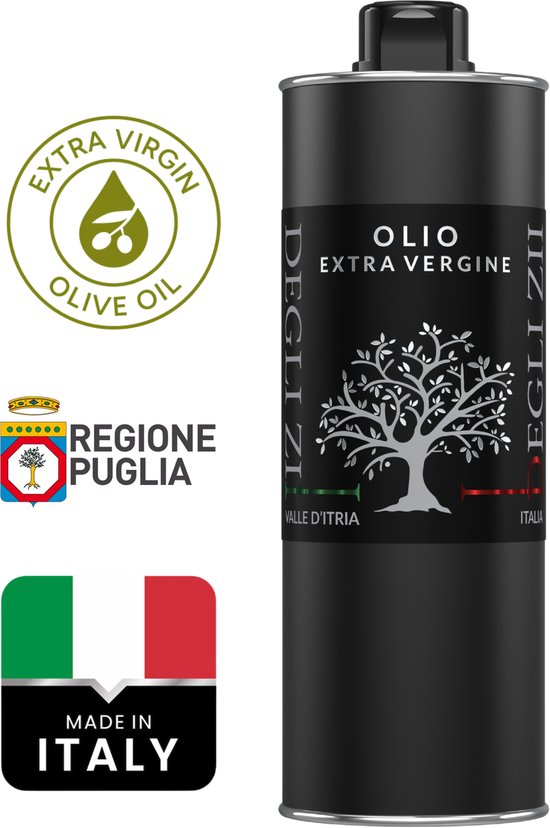 Gusto degli Zii Extra Vierge Olijfolie 500 ml – Italiaans Puglia – Koudgeperst – Antilekdop