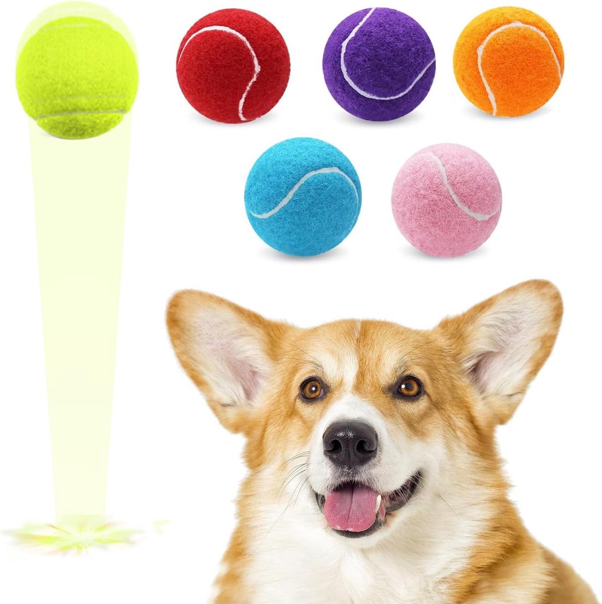 Mini Tennisballen Set - Honden Speelballen - Ophaaltraining Spelen - Gemakkelijk te Vangen - 6 Stuks 48mm - Kleurrijk