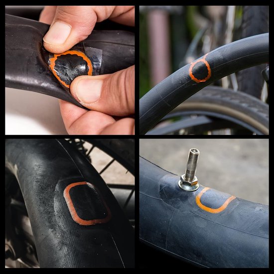 Bandenreparatieset - Fiets Patch Kit - Noodreparatie Onderweg - 37 Vulkaniserende Patches - Draagbare Doos - Zwart — afbeelding 4