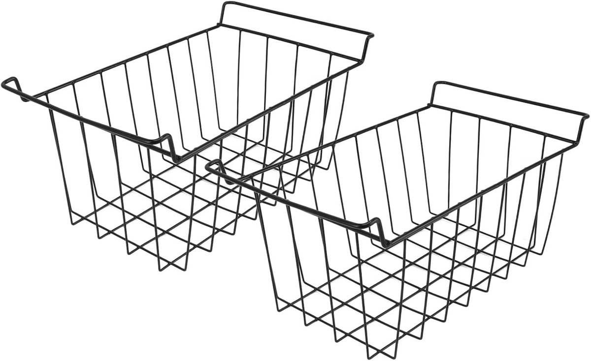 Draadopslag Vriezermanden - Pantry Stapelmanden - Keuken Organisatie - Stapelbaar Ontwerp - 475 cm Lengte - Zwart