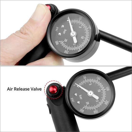 Dempomp - Fiets pomp - Onderhoud Fietsen - 300 PSI - 128.6 Grams - Metaal Rood — afbeelding 2