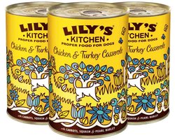 Lily's Kitchen Hondenvoer Nat Casserole Kip & Kalkoen - 3 x 400 gr - Voordeelverpakking