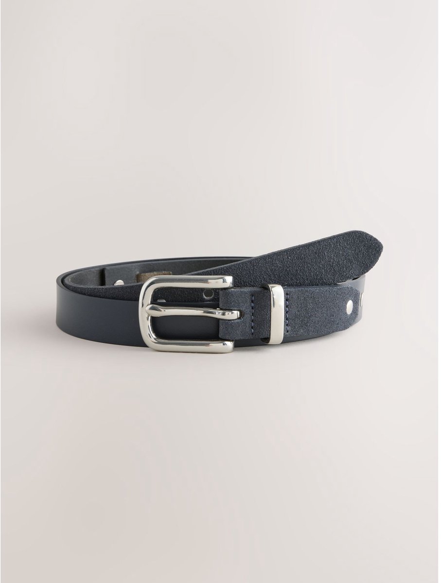 Next - Dames - Standaard riem van leermix - Blauw