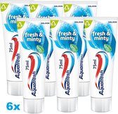 Aquafresh Fresh & Minty – Tandpasta – 3in1 – Voor een frisse adem – Voordeelverpakking – Recyclebare tube en dop – 6 x 75 ml