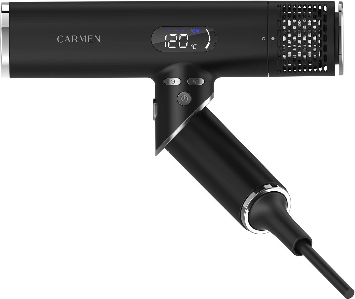 Carmen CHD1640B - Föhn - Krachtige Haardroger - ION Technologie - Inklapbaar - 110.000 RPM Motor - 2 Blaasmonden - Zwart — afbeelding 5