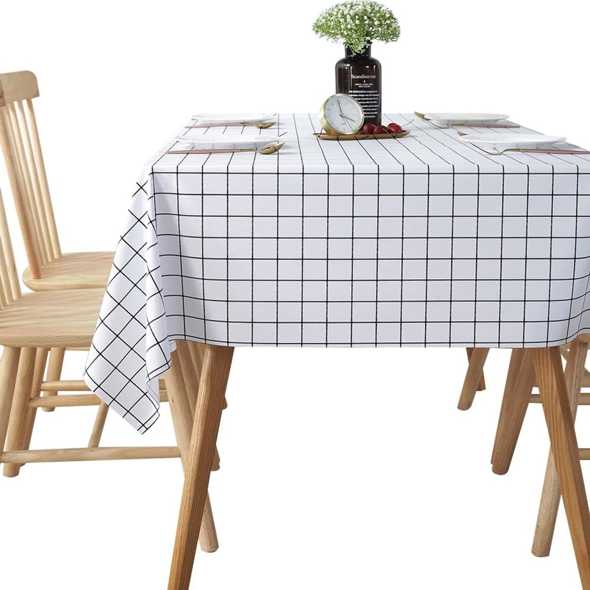 Tafelkleed - Vlekbestendig Kleed - Keuken Tafel - Waterbestendig PVC - 140x140 cm - Wit