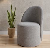 De Groen Home - NORDIC Collectie - 80x45x45 cm Compacte Fauteuil - Fluweelzacht - Grijs - Comfortabele poef met omhullende rugleuning