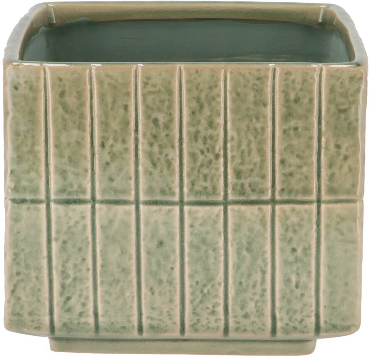 Vaas Mirre pistache cube bloempot 8x8x7cm