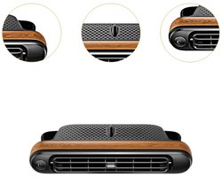 Nek Ventilator - Auto Hoofdsteun Ventilator - Autoventilator Achterbank - Handventilator - Nek Ventilator - USB - Dubbele Turbo - 3 Snelheden - ABS Behuizing - Houtlook
