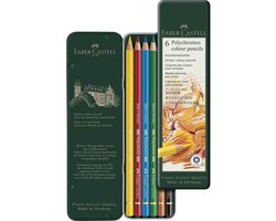 Crayon de couleur Faber Castell Polychromos, boîte de 6 couleurs de base