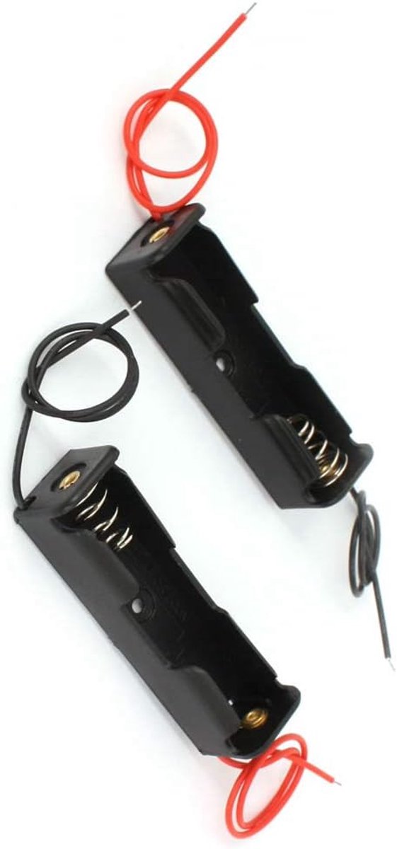 Batterijhouder - AA Batterijhouder - Elektronica Projecten - Voor 1 AA Batterij - 6 Inch - Zwart