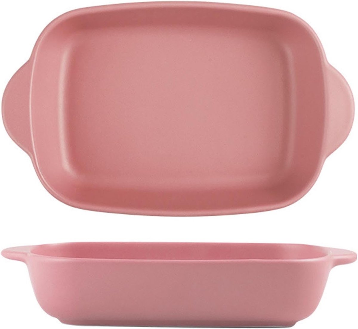 Ovenschaal Keramiek - Gratinschotel - Oven tot Tafel - Dubbele Handgrepen - 23 x 14 cm - Roze