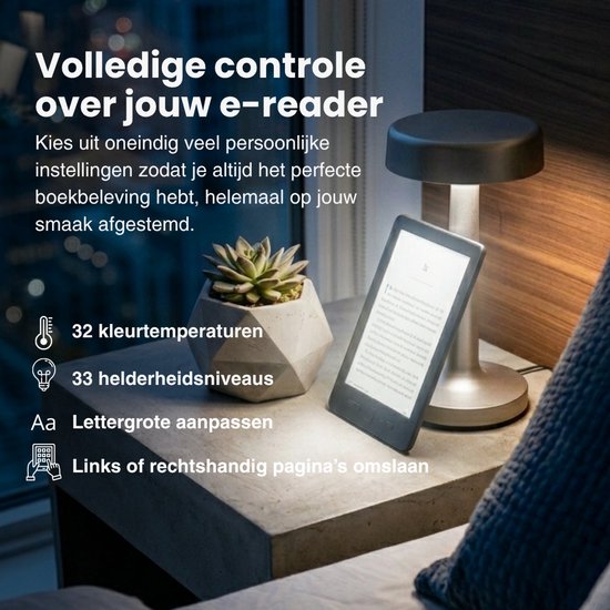 Viciq Luma Pro ereader - 2026 model E-reader - Schermverlichting en Nachtmodus - 64GB opslag- 6 inch touchscreen - Storytell - e reader - Inclusief oplader - Inclusief leren beschermhoes — afbeelding 4