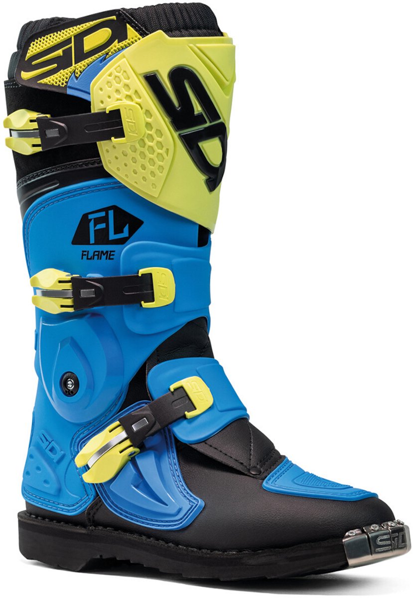 Sidi Flame Light Blu Lime Zwart Kinder Crosslaarzen - Laars
