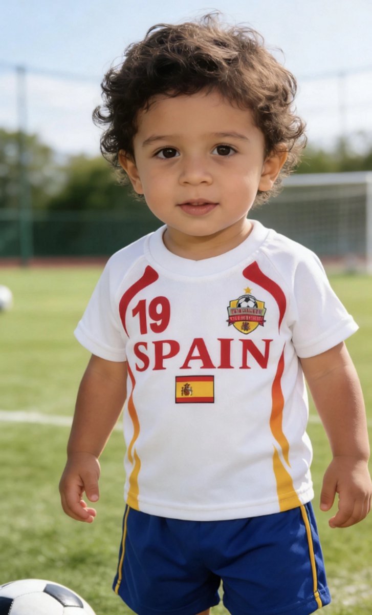 Spanje Voetbaltenue - Voetbaltenue Kinderen baby - Shirt en Broekje - Jongens en Meisjes - baby - 12 maanden - WK2026