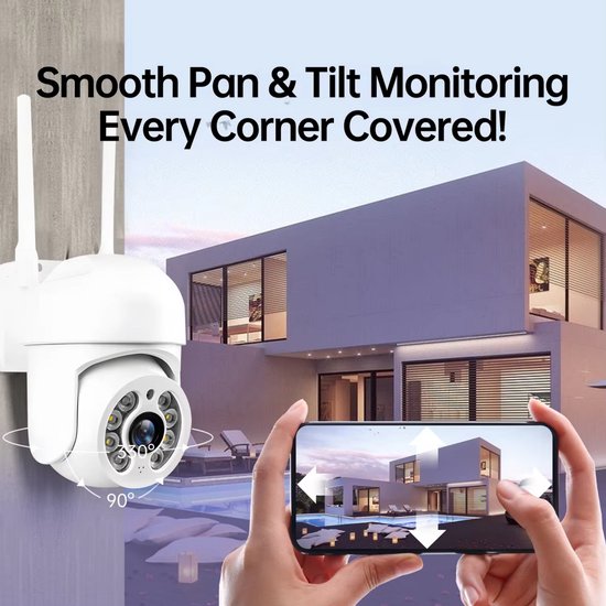 3 MP HD Beveiligingscamera, Met SD kaart slot en Wifi. Werkt in de Tuya app. (wit) Type: AP-Q027. (GRATIS APP ZONDER RECLAME OF ABBONEMENT) van Merkloos — afbeelding 5