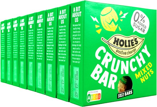 Holie's Crunchy Bar Nuts & Seeds - suikervrij vegan repen - 9 pack