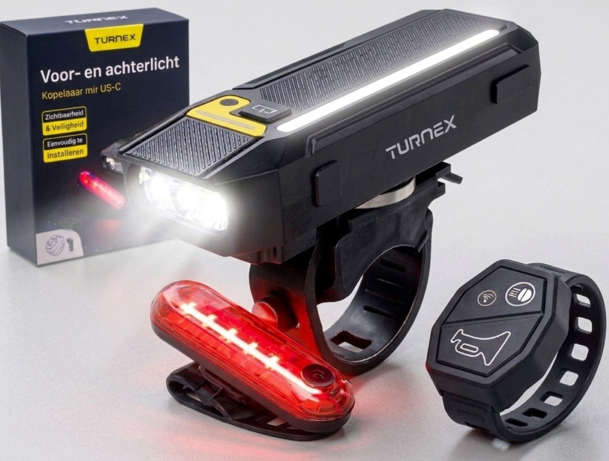 TURNEX Fietsverlichting Set USB Oplaadbaar