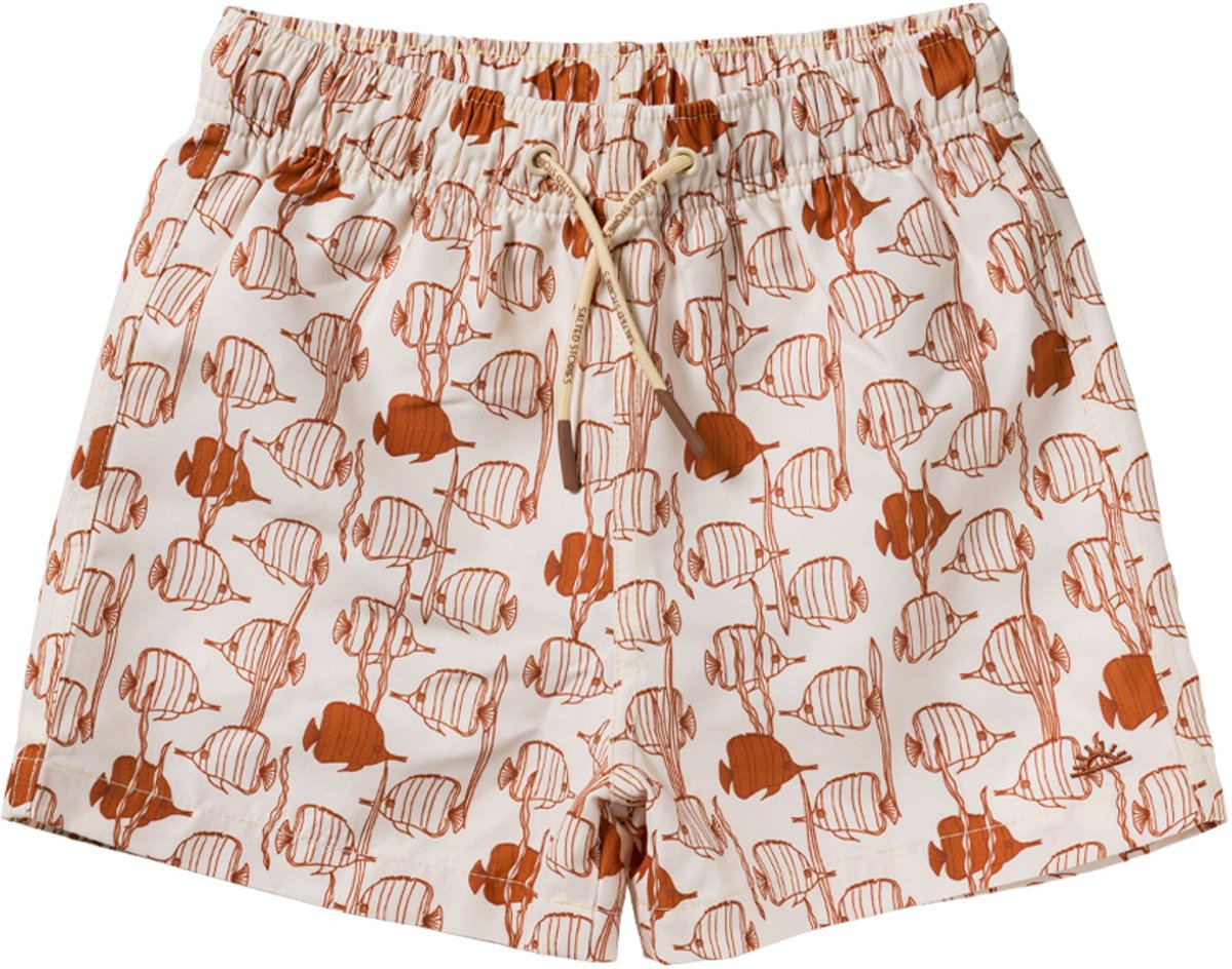 Salted Stories Swim Shorts Fishy White Swan 110