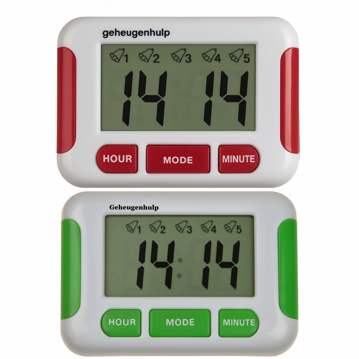Medicijnalarm - 5 alarmen - Timer - set van 2 - Geheugenhulp