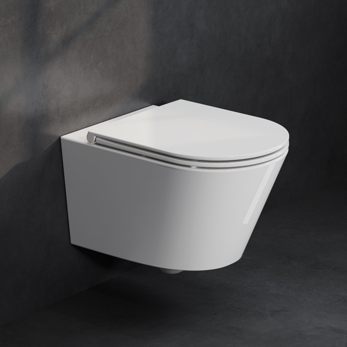 HOROW Hangtoilet - diepspoel - spoelrandloos - vuilafstotend - keramiek wandcloset - glans wit - 36x53x36cm