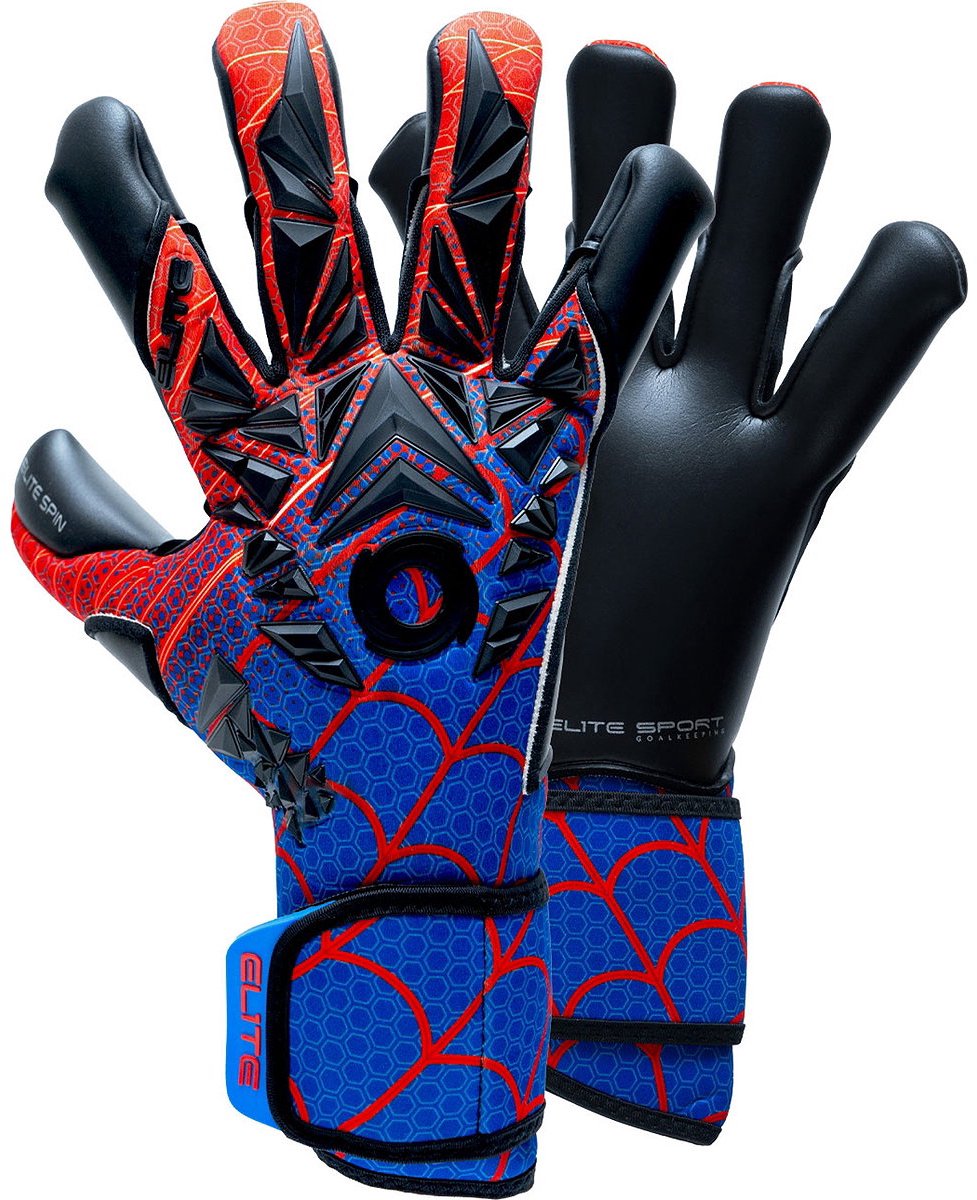 Elite Sport Spin Keepershandschoenen - Zwart / Paars / Rood | Maat: 7
