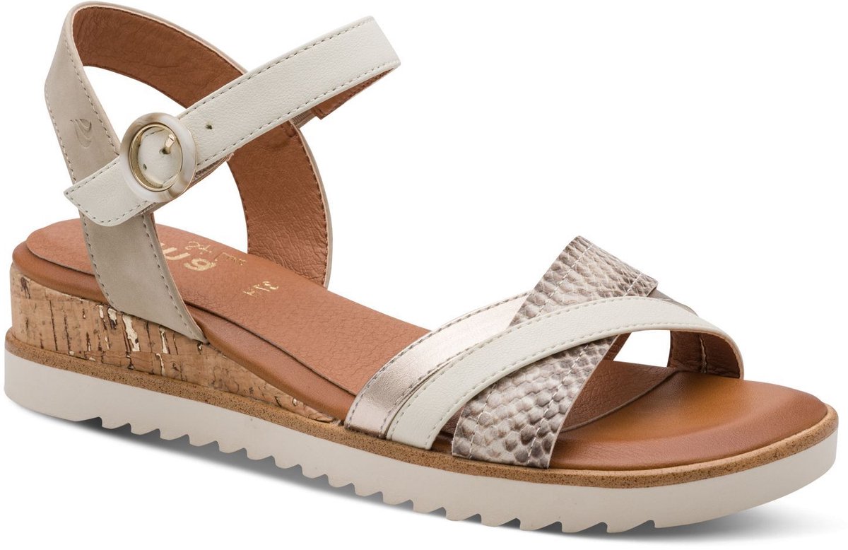 Sandalen met plateauzool en klittenband