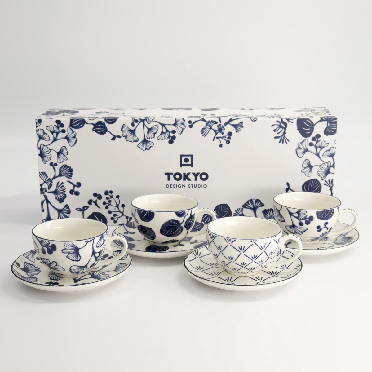 Tokyo Design studio - Flora Japonica - Kop & Schotel - Porselein - set van 4 - 250ml - topkwaliteit