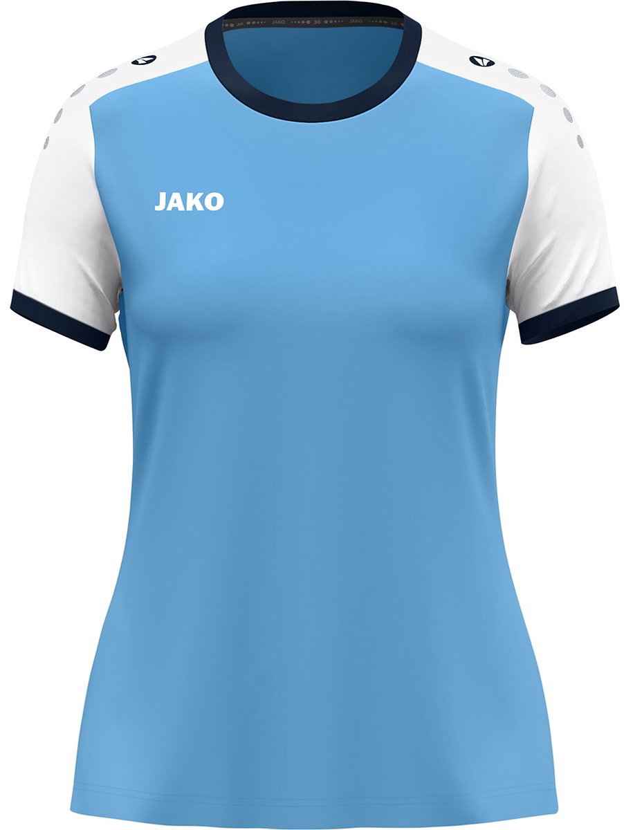 Jako Dynamic Shirt Korte Mouw Dames - Hemelsblauw / Wit / Marine | Maat: M