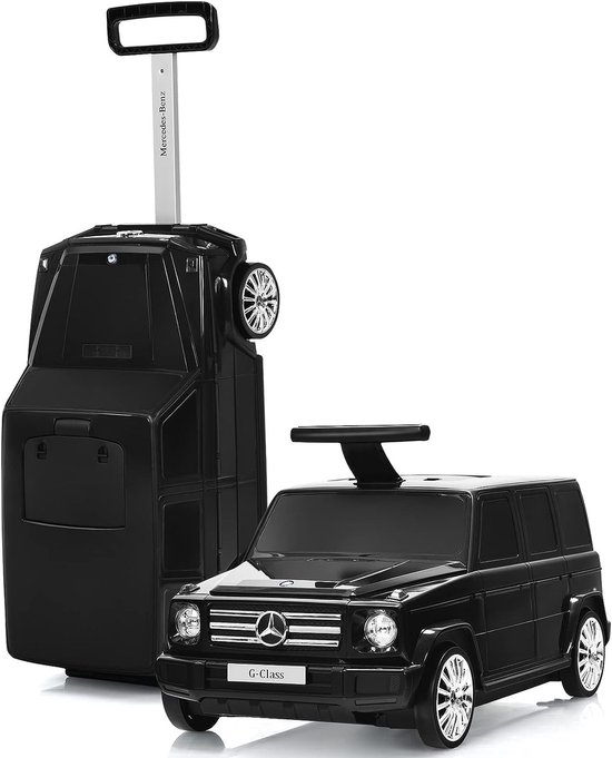 COIL Kinderkoffer Ride-On - Mercedes-Benz G-Class– 2-in-1 koffer en loopauto - handbagage - Inhoud: 12 liter - Belasting: 23 kg - Zwart